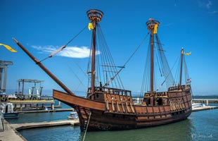 See the San Salvador Replica From the Water